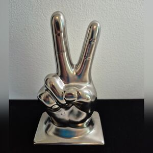 Silver Peace Hand Sculpture